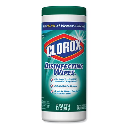 Clorox Wipes, White, Canister, Non-Woven Fiber, Fresh Scent, 7" W. x 1593